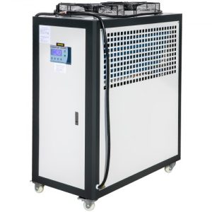 VEVOR Air-Cooled Chiller Industrial 5 Ton, 5HP Panasonic Compressor, Finned Condenser Portable Conditioner, Micro-Computer Control & Built-in 53L Stainless Steel Water Tank for Plastic Electric