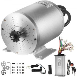 VEVOR Electric Brushless DC Motor,48V 2000W Brushless Electric Motor,4300 RPM High Speed Motor,w/ 34A Controller and Throttle Grip for Go Kart ATV Electric Scooter Motorcycle Mid Drive Motor DIY Part