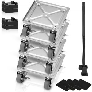 VEVOR Furniture Dolly, Furniture Moving Dollies with 360° PP Swivel Wheels & Carbon Steel Panel, 500 Lbs Capacity Furniture Lift Mover Tool Set for Moving Heavy Furniture Refrigerator Sofa