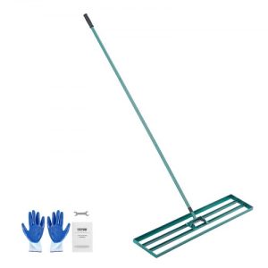 VEVOR Lawn Leveling Rake, 48"x10" Level Lawn Tool, Heavy-duty Lawn Leveler with 78" Steel Extended Handle, Yard Leveling Rake Suit for Garden, Golf Lawn, Farm