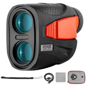 VEVOR Magnetic Golf Rangefinder, 1300 Yards Laser Golfing Hunting Range Finder, 6X Magnification Golfing Accessory with Distance Measuring, High-Precision Flag Lock Vibration, Slope, USB Charge