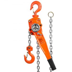 VEVOR Manual Lever Chain Hoist, 1-1/2 Ton 3300 lbs Capacity 20 FT Come Along, G80 Galvanized Carbon Steel with Weston Double-Pawl Brake,Auto Chain Leading & 360° Rotation Hook, for Garage Factory Dock