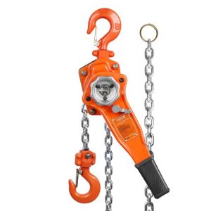 VEVOR Manual Lever Chain Hoist, 3/4 Ton 1650 lbs Capacity 10 FT Come Along, G80 Galvanized Carbon Steel with Weston Double-Pawl Brake, Auto Chain Leading & 360° Rotation Hook, for Garage Factory Dock