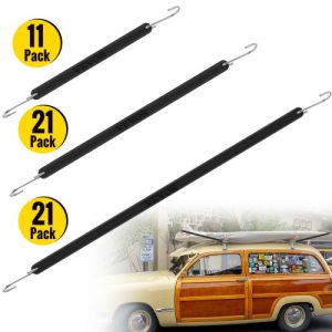 VEVOR Rubber Bungee Cords, 11 Pack 9", 21 Pack 15", 21 Pack 21", Natural Rubber Tie Down Straps w/S Hooks, Heavy Duty Assorted Sizes Outdoor Tarp Straps for Securing Flatbed Trailers, Canvases, Cargo