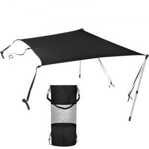 VEVOR T-Top Sun Shade Kit 6' x 7', UV-Proof 600D Polyester T-top Extension Kit with Rustproof Steel Telescopic Poles, Waterproof T-Top Shade Kit, Easy to Assemble for T-Tops & Bimini Top