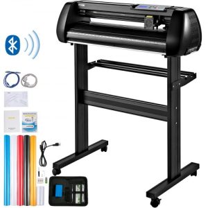 VEVOR Vinyl Cutter Machine, 28in Offline Bluetooth Cutting Plotter Machine, 400in/10m Steel Roller Shaft Adjustable Speed Force, SignMaster Software Tool DIY Craft Kit for Sign Making Windows & Mobile