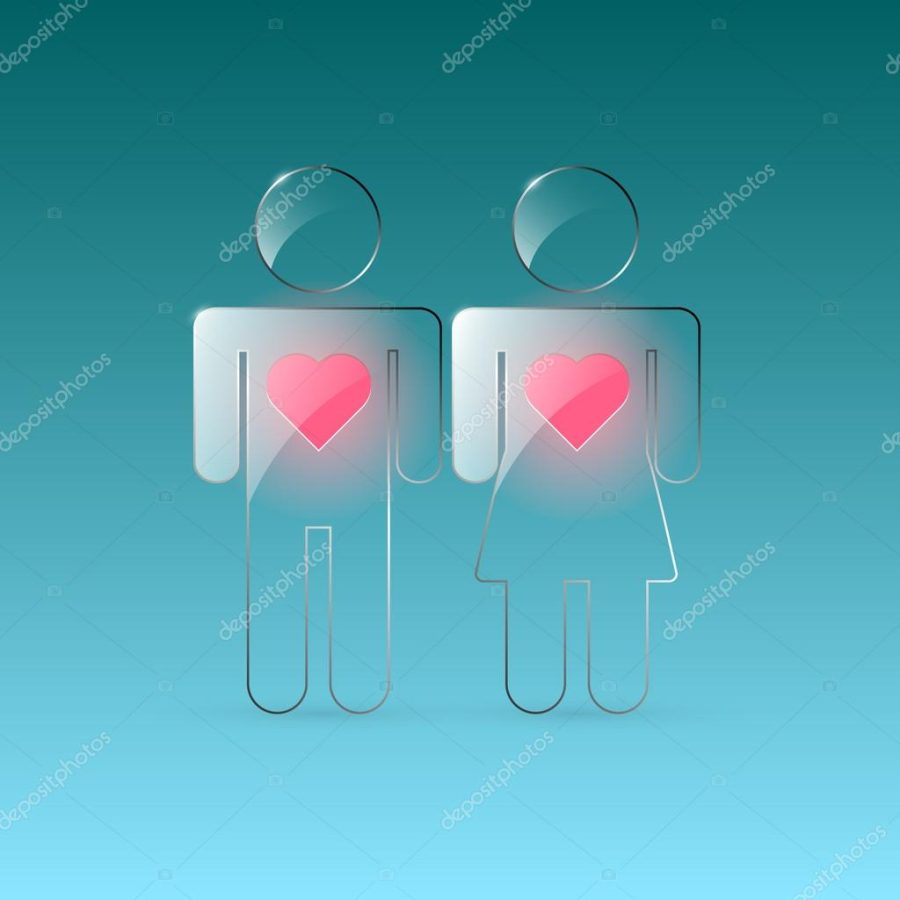 Vector male and female sign in love
