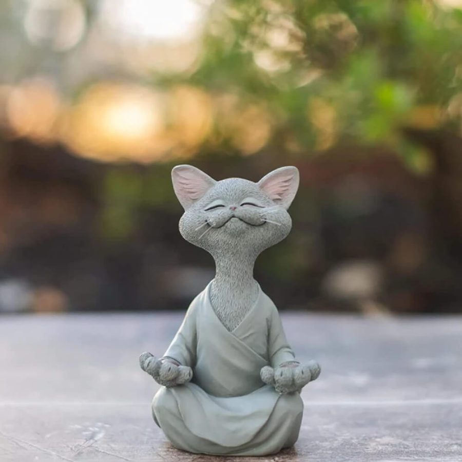 Whimsical Happy Buddha Cat