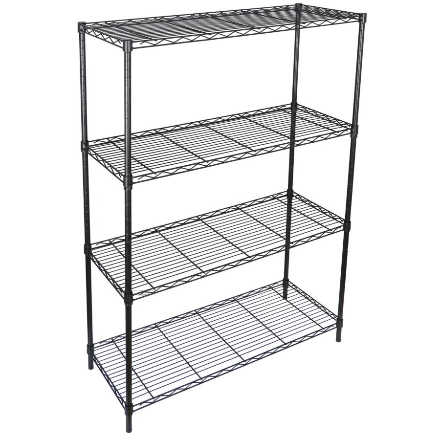 Wire Shelving Rack Shelf Household Kitchen Storage Metal Shelf Organizer 4-Tier