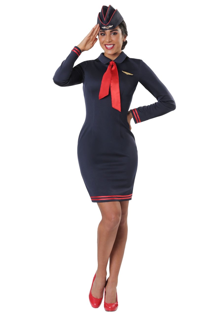 Women's Plus Size Workin' The Skies Flight Attendant Costume