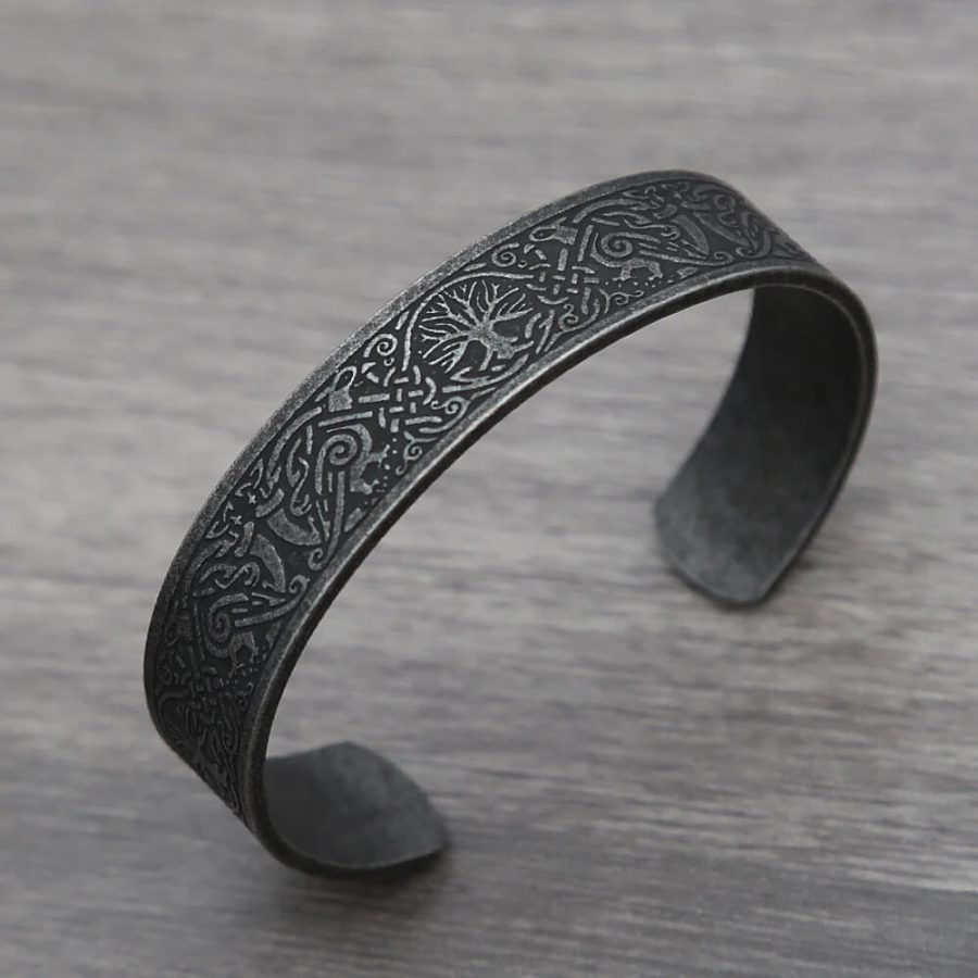Yggdrasil Tree of Life Nordic Adjustable Stainless Steel Bracelet