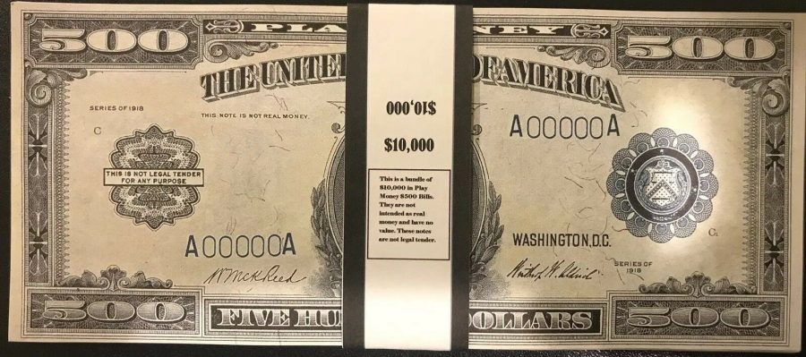 $10,000 In Play/Prop Money 1918 $500 Bills John Marshall Bundle 20 Pieces USA