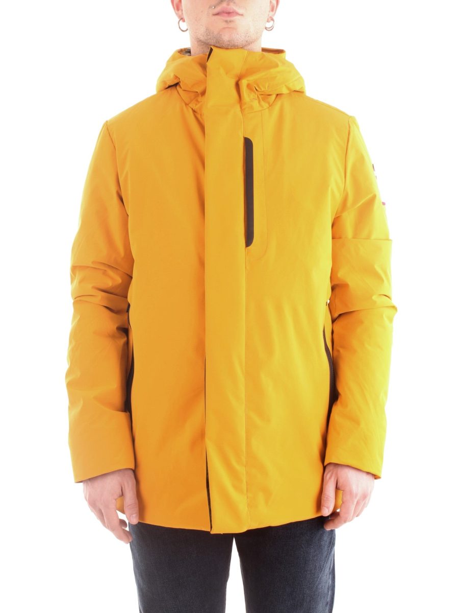 3/4 length jacket in technical fabric with hood for men VUARNET AMF21410 YELLOW