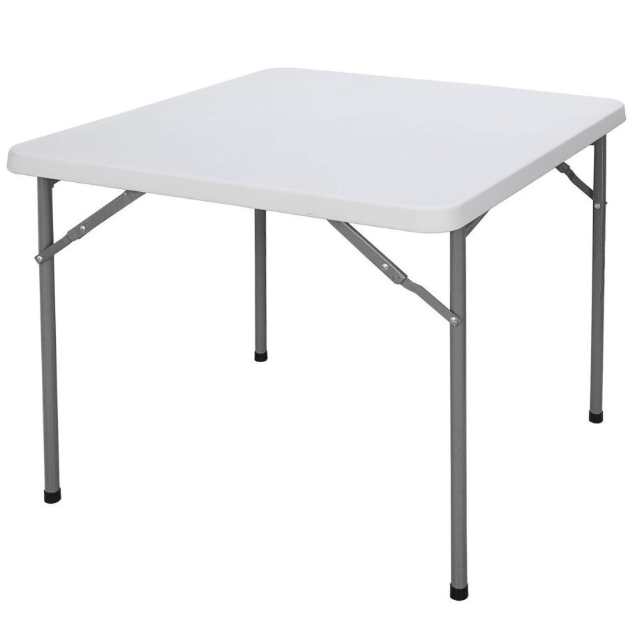 3Ft Portable Plastic Folding Table Square Card Utility Table For Picnic Camping