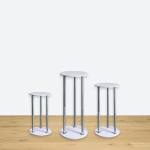 (7 Day Delivery | USA Only) Round 3pcs Display Cylinder Metal Pedestals Plinths