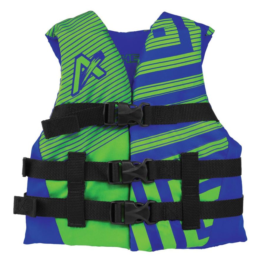 AIRHEAD 30081-03-A-BL Youth Trend Life Jacket, Coast Guard Approved, Blue/Green