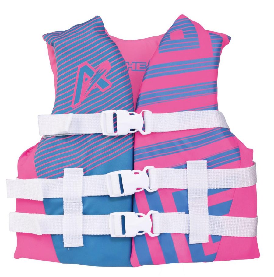 AIRHEAD 30081-03-A-HP Youth Trend Life Jacket, Coast Guard Approved, Hot Pink/Sky Blue