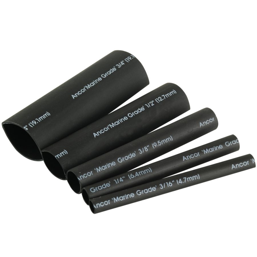 ANCOR 301503 ADHESIVE LINED HEAT SHRINK TUBING KIT - 8-PACK, 3 INCH, 20 TO 2/0 AWG, BLACK