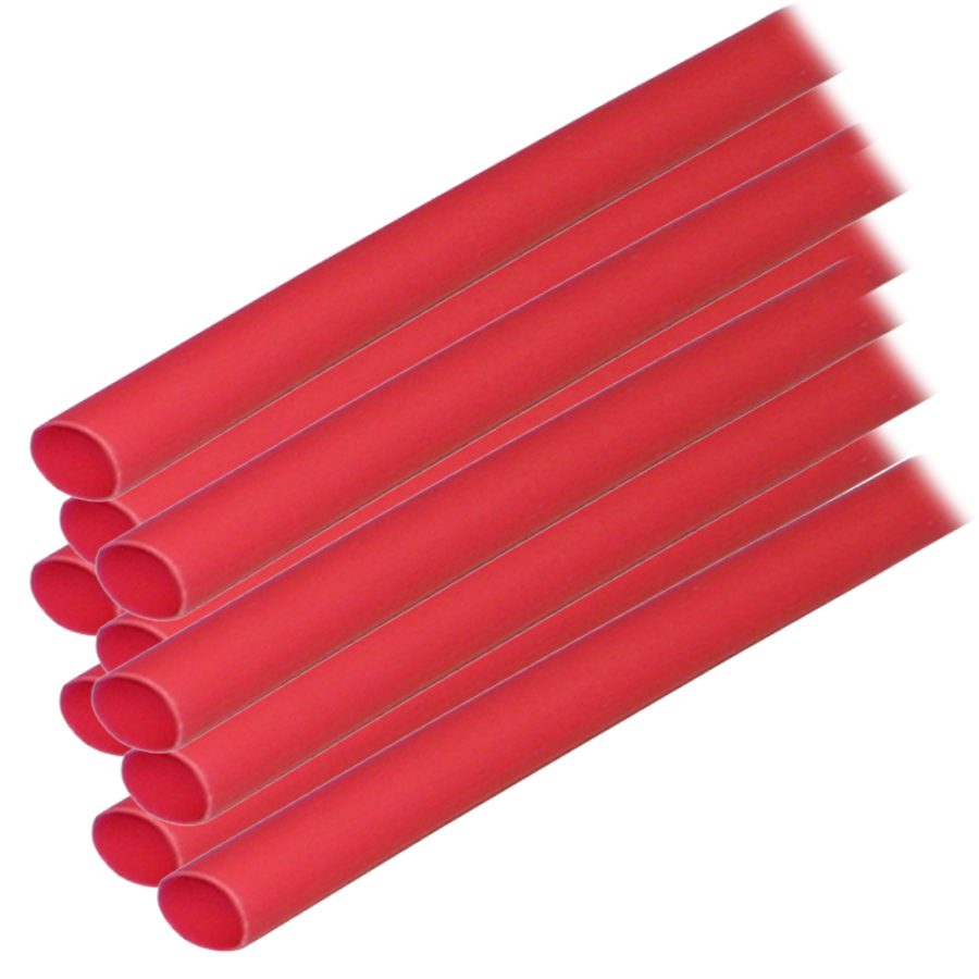 ANCOR 303606 ADHESIVE LINED HEAT SHRINK TUBING (ALT) - 1/4 INCH X 6 INCH - 10-PACK - RED