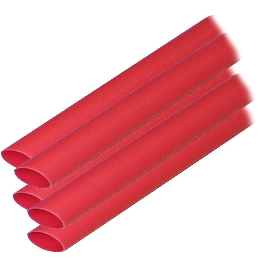 ANCOR 304606 ADHESIVE LINED HEAT SHRINK TUBING (ALT) - 3/8 INCH X 6 INCH - 5-PACK - RED