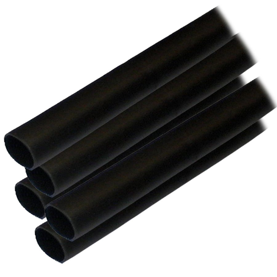 ANCOR 305106 ADHESIVE LINED HEAT SHRINK TUBING (ALT) - 1/2 INCH X 6 INCH - 5-PACK - BLACK