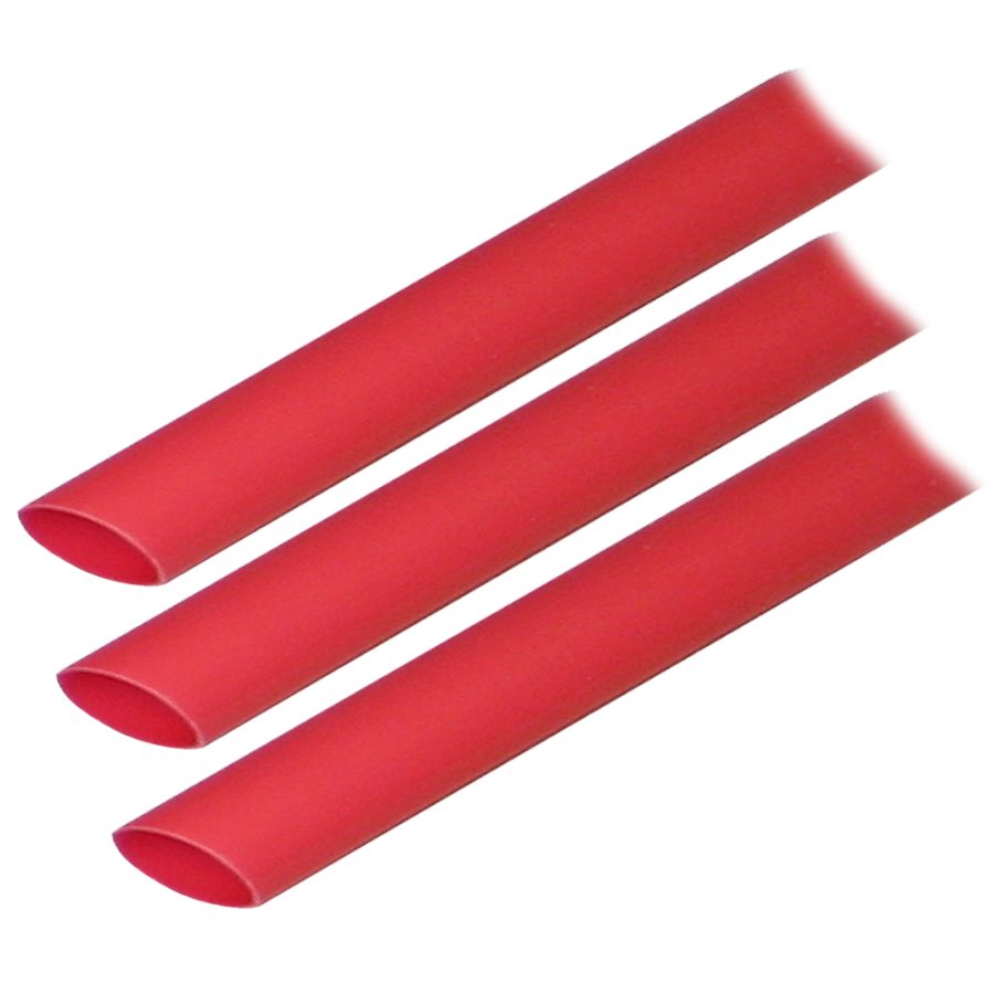 ANCOR 305603 ADHESIVE LINED HEAT SHRINK TUBING (ALT) - 1/2 INCH X 3 INCH - 3-PACK - RED