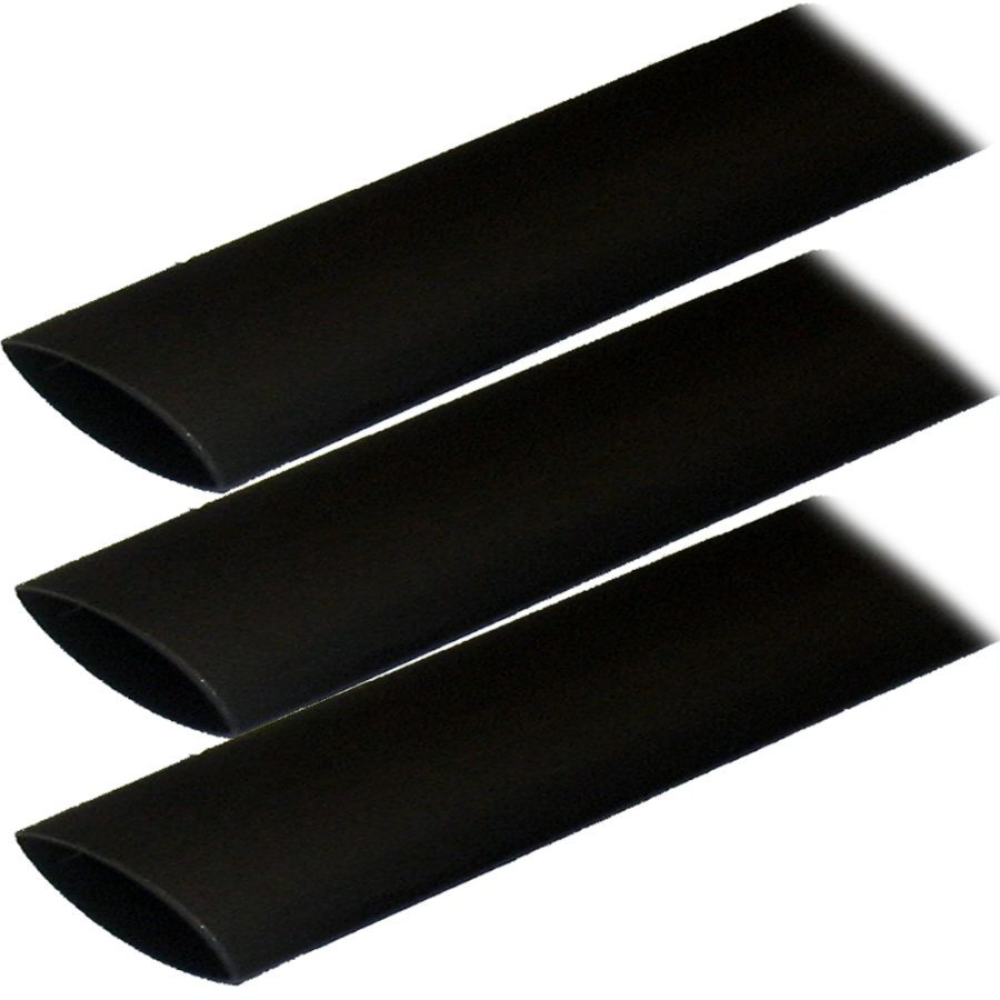 ANCOR 307124 ADHESIVE LINED HEAT SHRINK TUBING (ALT) - 1 INCH X 12 INCH - 3-PACK - BLACK