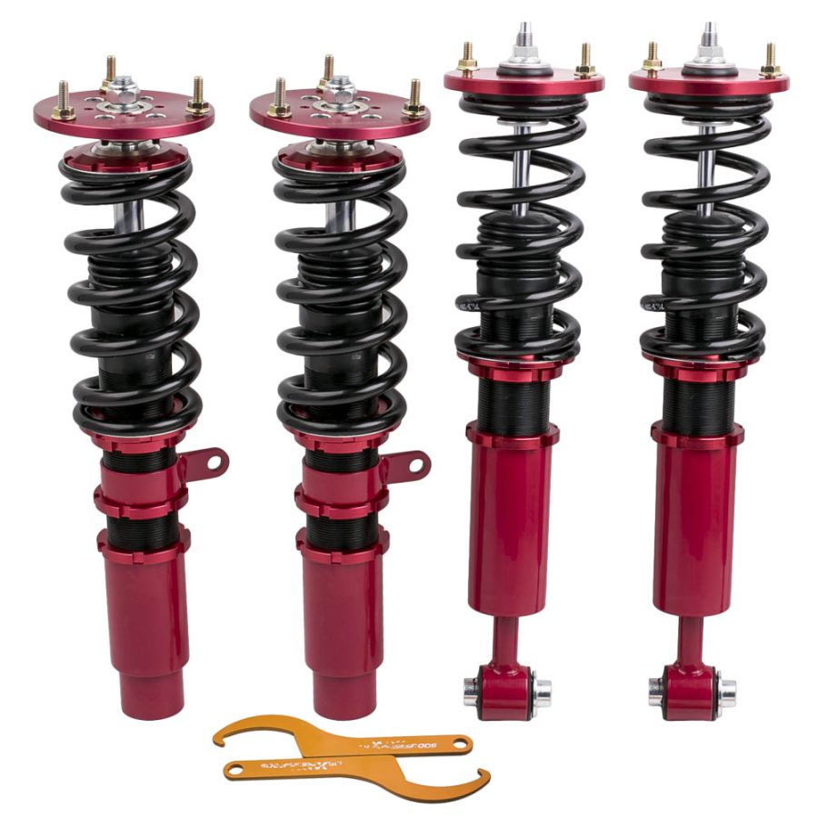 Adjustable Height Red Coilovers Suspension Kits compatible for BMW 5 Series E60 Sedan 2004 - 2010