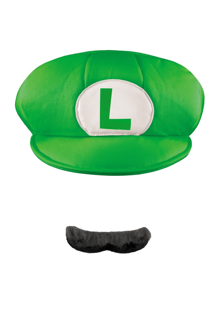 Adult Luigi Hat and Mustache Costume Kit