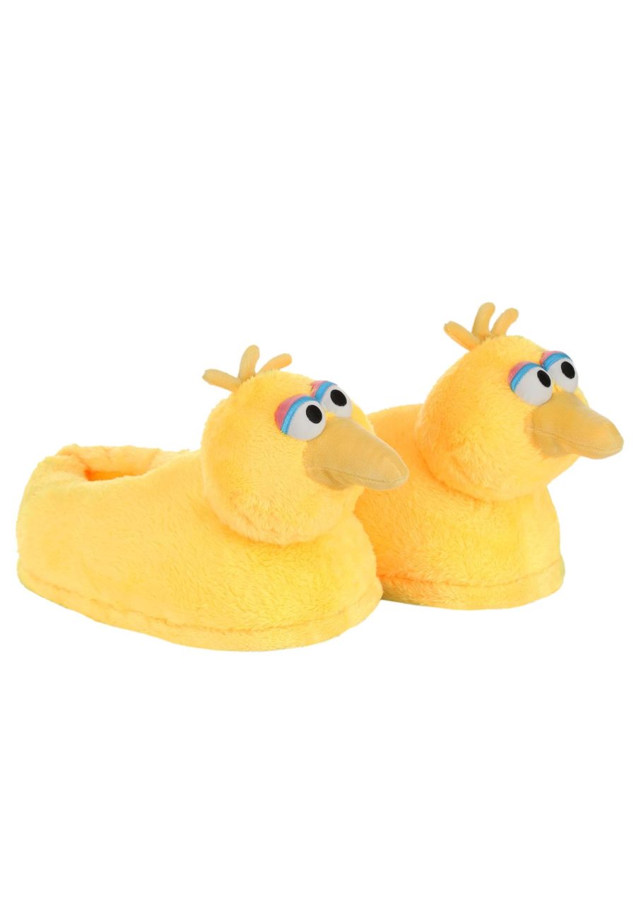 Adult Sesame Street Big Bird Plush Slippers