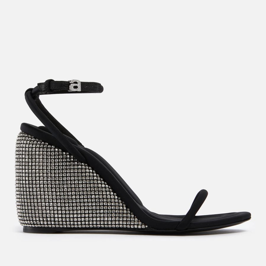 Alexander Wang Dahlia Crystal-Embellished Neoprene Wedge Sandals - UK 3