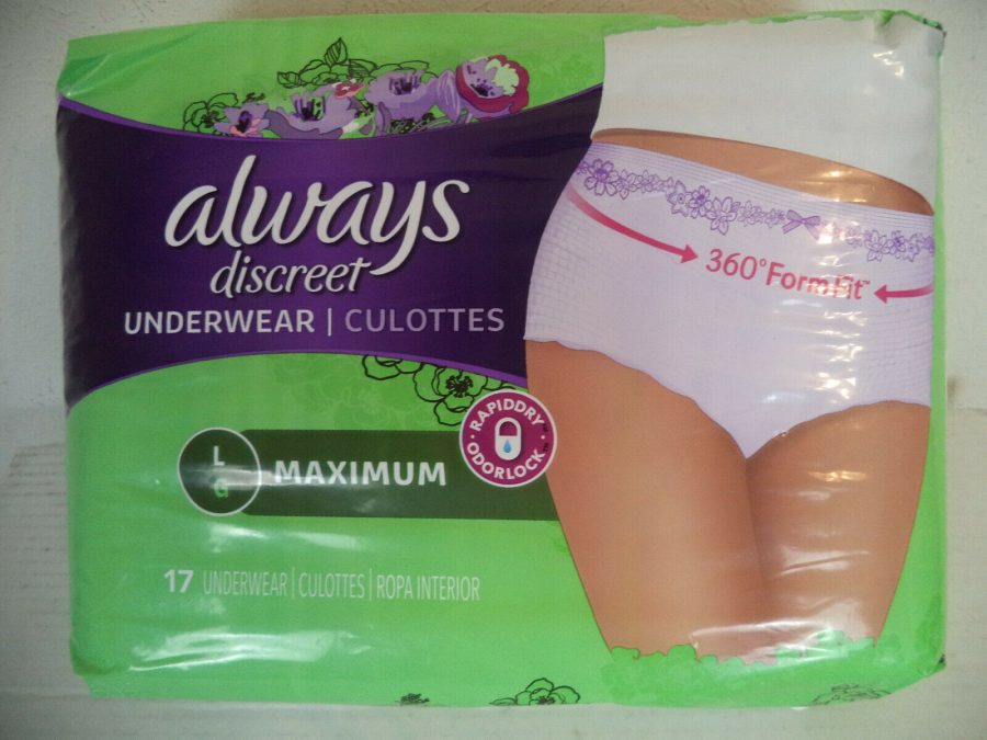 Always Discreet Incontinence Underwear for Women, Size L. 17 Count