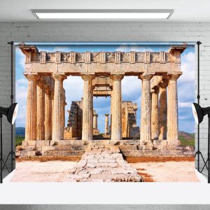 Ancient Temple Of Aphaea Ruins Architecture Backdrop - Aperturee