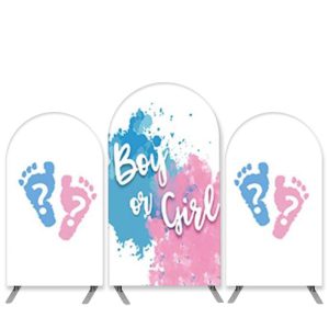 Aperturee Boy Or Girl Blue Pink Graffiti Baby Shower Arch Backdrop Kit | Custom Chiara Arched Covers | Custom Arched Wall | Round Arch Backdrop Cover