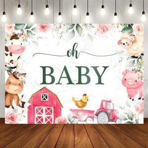 Aperturee Floral Farm Cowboy Themed Baby Shower Backdrop