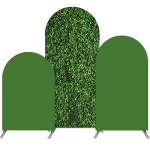 Aperturee Green Nature Leaves Double Sided Party Arch Backdrop Kit | Custom Arched Wall Covers | Chiara Arch Backdrop Diy | Diy Chiara Backdrop Cover