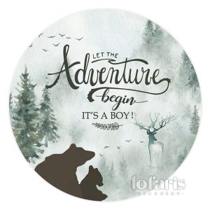 Aperturee Its A Boy Jungle Forest Round Baby Shower Backdrop | Baby Shower Backdrop Ideas | Circle Background For Party | Baby Shower Round Backdrop