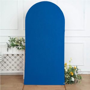 Aperturee Royal Blue Spandex Fit Round Top Backdrop Wedding Arch Cover