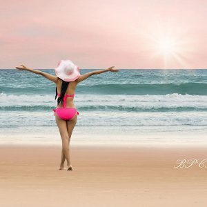 Aperturee Sandy Beach Waves Sea Summer Photography Backdrop