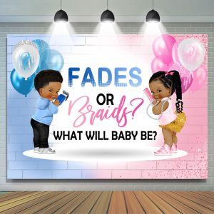 Aperturee Ship In 24HR Fades Or Braid Balloon Gender Reveal Baby Shower Backdrop