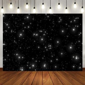 Aperturee Starry Night Black Night Sky Sparkle Star Backdrop