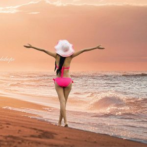 Aperturee Sunset Beach Portrait Sea Photography Backdrop For Holiday