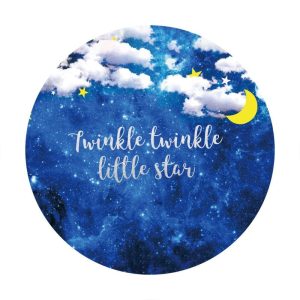 Aperturee Twinkle Star Blue Starry Sky Baby Shower Round Backdrops | Round Backdrop Cover Diy | Round Backdrop Baby Shower | Round Party Backdrop