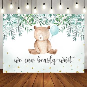 Aperturee We can bearly wait teddy bear baby shower Backdrop