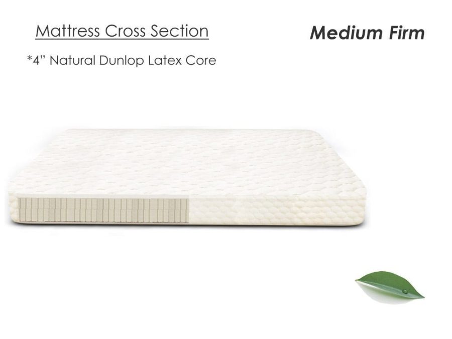 Apex 4 Inch Chemical Free - 4" Latex & Wool - Quilted Cotton & Wool Cover - Medium Firm