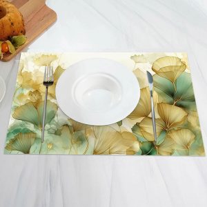 Autumn Ginkgo Biloba Set Of 4 Placemats For Dining - Aperturee