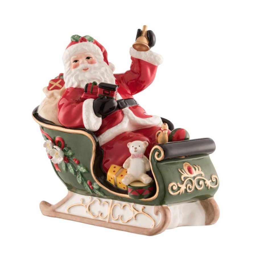Aynsley Santa on Sleigh Musical Box