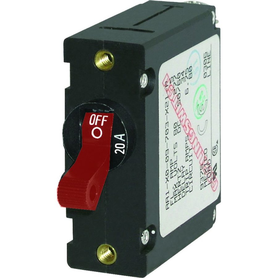 BLUE SEA 7213 AC / DC SINGLE POLE MAGNETIC WORLD CIRCUIT BREAKER - 20 AMP