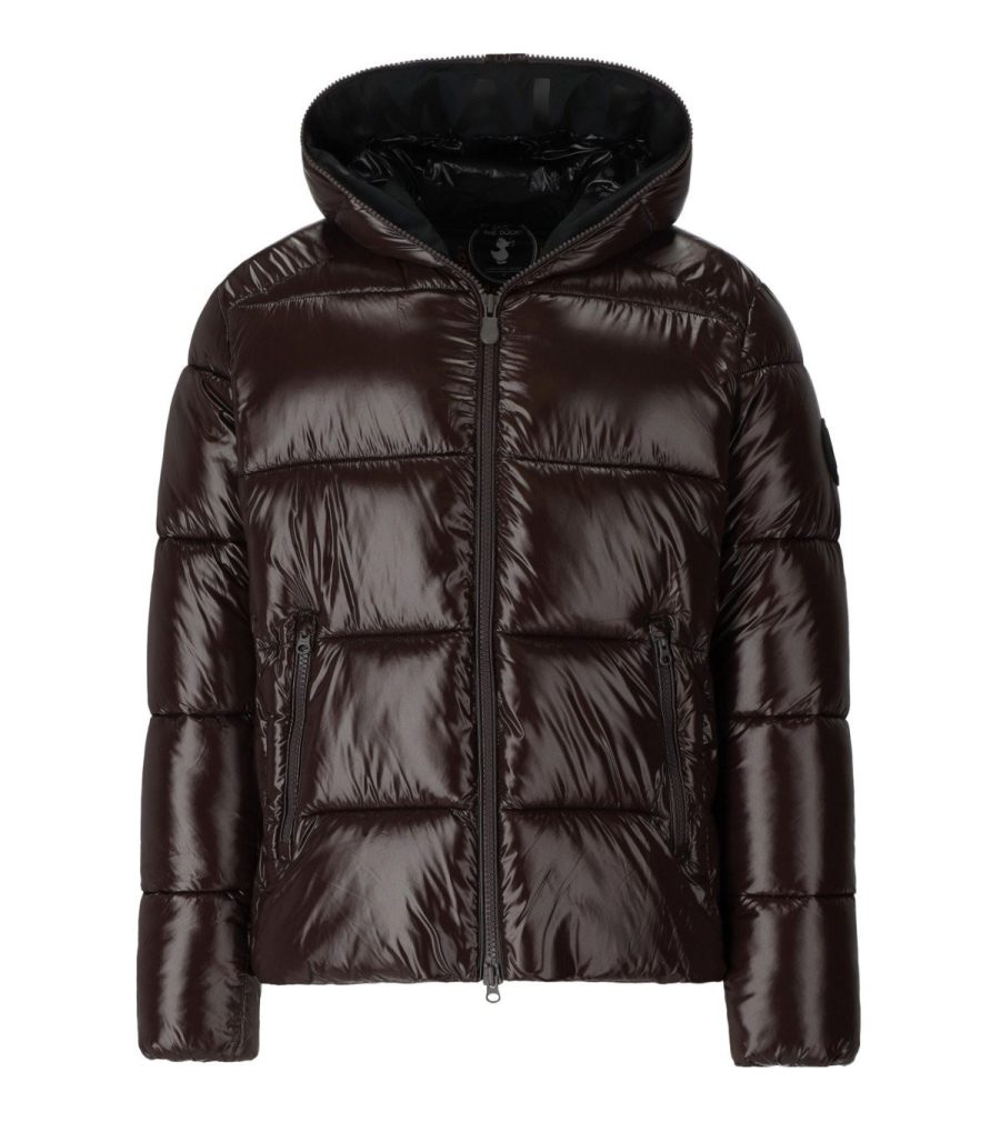 BROWN EDGARD HOODED DOWN JACKET SAVE THE DUCK