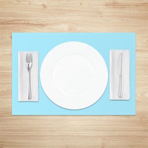 Baby Blue Solid Color Dining Set Of 4 Placemats - Aperturee